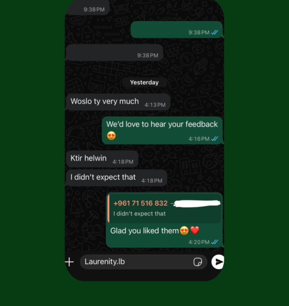 A conversation showing a Feedback about an ordered Ralph Lauren pieces