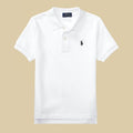 Ralph Lauren White polo shirt on a beige background